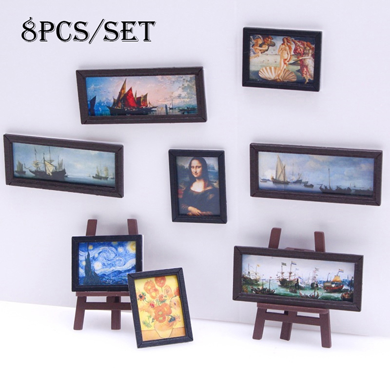 8Pcs/Set 1:12 Dollhouse Miniat - đánh giá và giá Miniature Painting Set