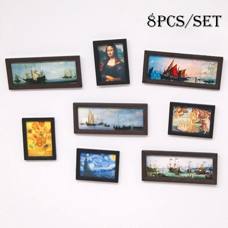 8Pcs/Set 1:12 Dollhouse Miniat - đánh giá và giá Miniature Painting Set